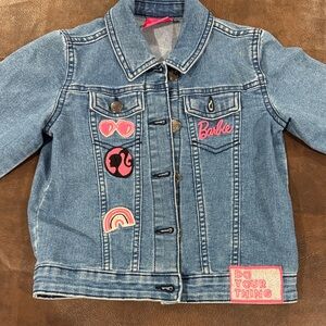 Barbie Kids Blue Denim Jacket with Pink Details. Size 6-7